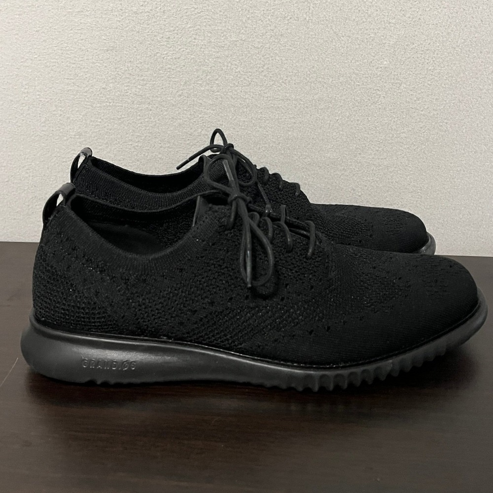 Cole Haan Zerogrand Stitchlite Oxford Black Knit Wingtip C28527 Mens 10M